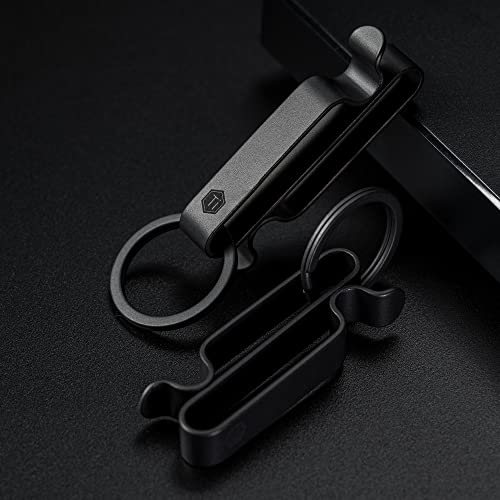 Image of KeyUnity KM00 Titanium Belt Loop Keychain Clip Double Side Quick Release Key Holder with Detachable Key Ring