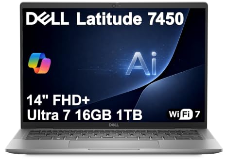 Image of Dell Latitude 7450 7000 Business AI PC Laptop (14 inch FHD+, Intel 16-Core Ultra 7 165H (> i7-1355U), 16GB DDR5, 1TB SSD), Thunderbolt 4, QHD IR Webcam, Wi-Fi 7, Win 11 Pro, Prev-Gen Dell Pro 14 Premium