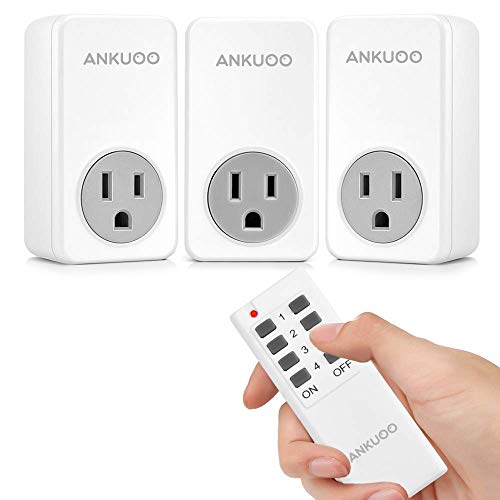 Remote Control Outlet Wireless Light Switch Power Plug by Ankuoo,Wireless Outlet for Lamps,Electrical