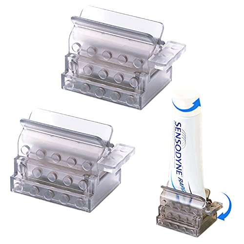 UDQYQ Tubenquetscher Zahnpasta Squeezer,Tubenausdrücker für alle Tubes, Rolling Tubenpresser Sitzhalter Ständer -2 Pcs, Eco-Friendly Plastic Tube Roller vollständig auspressen und leeren Tuben (Grau) Cover