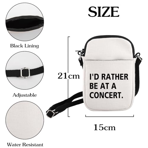 HOLLP Music Concerts Gift I'd Rather Be At A Concert Crossbody bag Country Concert Gift Music Concert Lover Gift2
