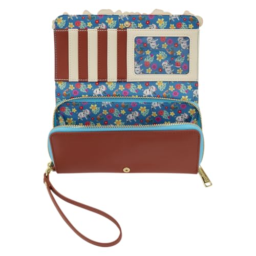 Image of Loungefly Disney: Moana - Embroidered Floral Live Action - Zip Around Wallet with Detachable Wristlet - 6 Cards Slots and Clear ID Slot - Great for Kids & Adults - Collectible Wallets