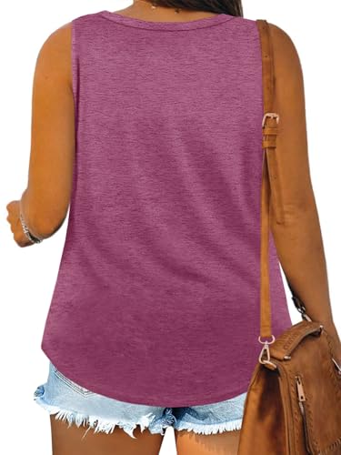 Image of Plus Size Tank Tops for Women Summer Sleeveless Tops Loose Fit Tunic Tanks