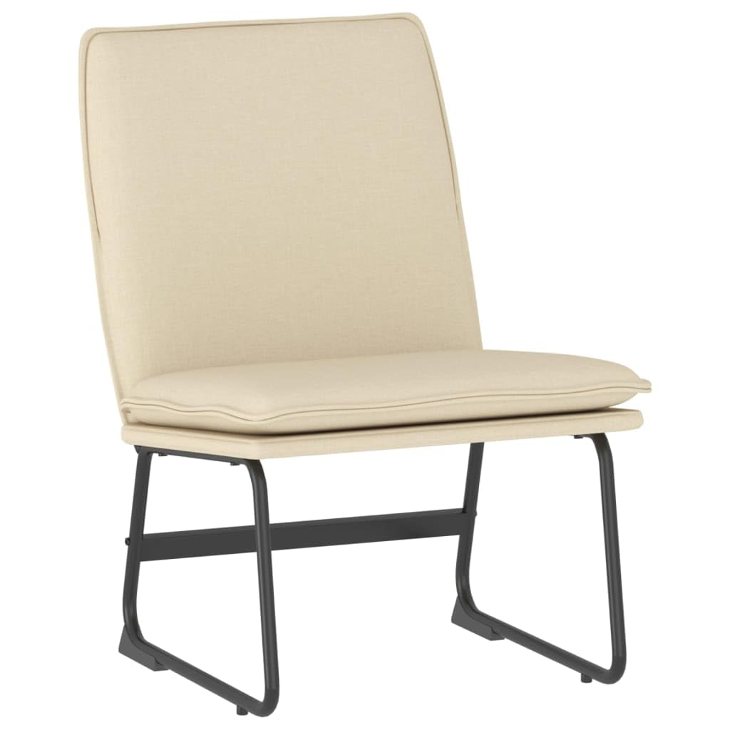 Fotel wypoczynkowy kremowy 52 x 75 x 76 cm, pokrowiec z tkaniny, metalowa rama, przytulny fotel relaksacyjny do sypialni, salonu, biura, wygodnego siedzenia dla dorosłych