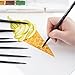 Transon Round Paint Brush Set 9pcs Synthetic Sable Hair for Acrylic Painting Watercolor Painting Gouache Ink Craft and Detail Painting Black Color