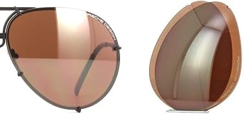 Porsche Design Original Lenses - For Model P8478, 63mm, Dark Orange Silver Mirrored, Non-Polarized, Unisex-Adults, Modern Style