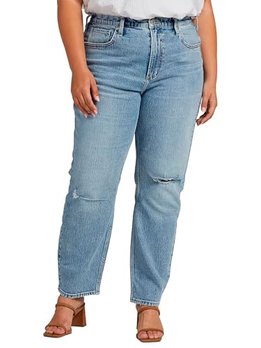 Silver Jeans Co. Women's Plus Size Highly Desirable High Rise Straight Leg Jeans