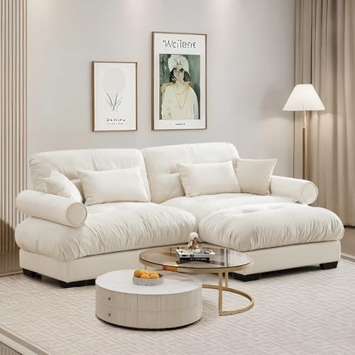 Image of SoarFlash L Shaped Couches for Living Room, Small Sectional Sofa Set with Reversible Chaise, Modern Designed Sleeper Sofas and Modular Couch Function, Suitable for Small Spaces in Apartment, Beige