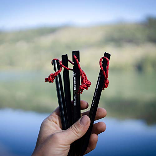 Wise Owl Outfitters Tent Stakes - Heavy Duty Camping Stakes For Outdoor Tent & Tarp - Essential Camping Accessories, Available In 12Pk Or 16Pk #TOP5