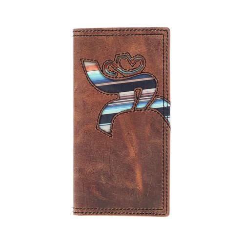 HOOEY Leather Men’s Western Rodeo Wallet (Hawk - Brown/Sunset Serape)