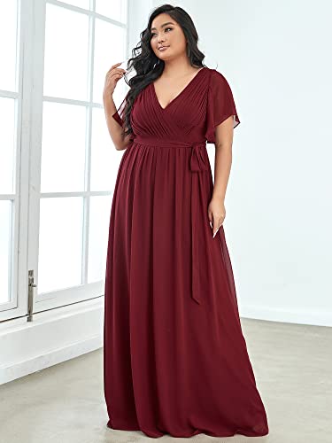 Image of Ever-Pretty Plus Women's Chiffon Maxi Plus Size Formal Bridesmaid Dresses