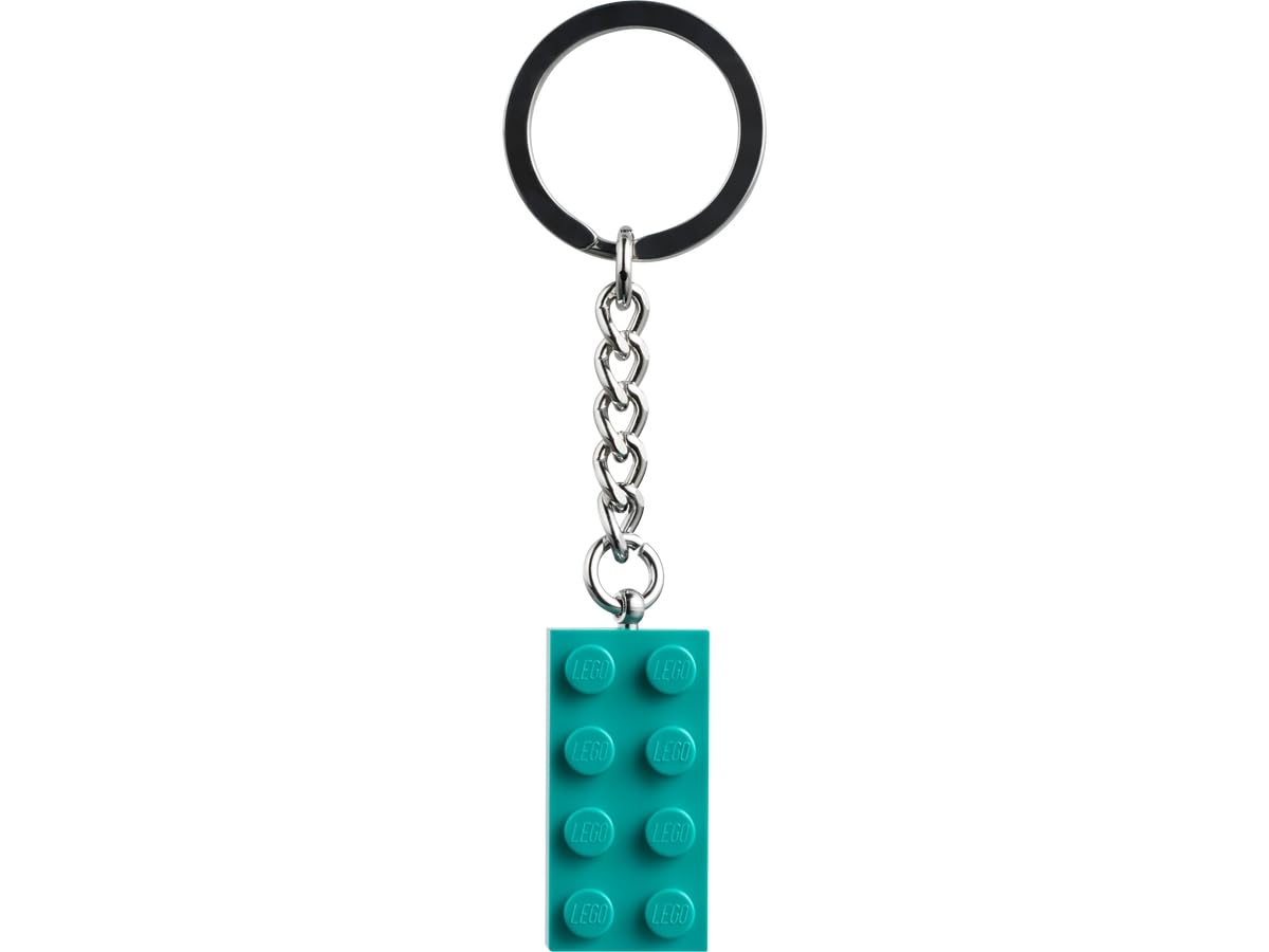 LEGO Classic Bright Bluish Green 2 x 4 Brick Keychain 854303