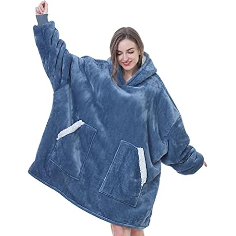 Übergroße tragbare Decke, Sherpa-Fleece, dicke warme Hoodie-Decke, großes Kapuzen-Sweatshirt, Hoodie, Decke, Jacke für Erwachsene, Frauen, Mädchen Cover