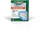 Curad Clinical Advances Super Absorbent Polymer Wound Pad, Blue, 10 Count