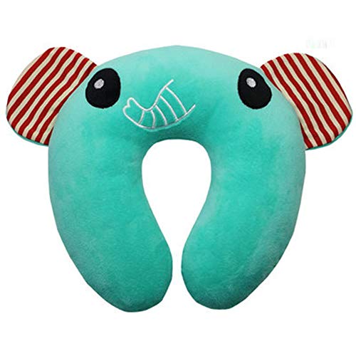 Watooma Coussin de Voyage pour Enfant Coussin de Nuque Doux & Nette Coussin de Nuque Soutien de la tête, de la Nuque pour bébé - Idéal pour la Voiture éléphant