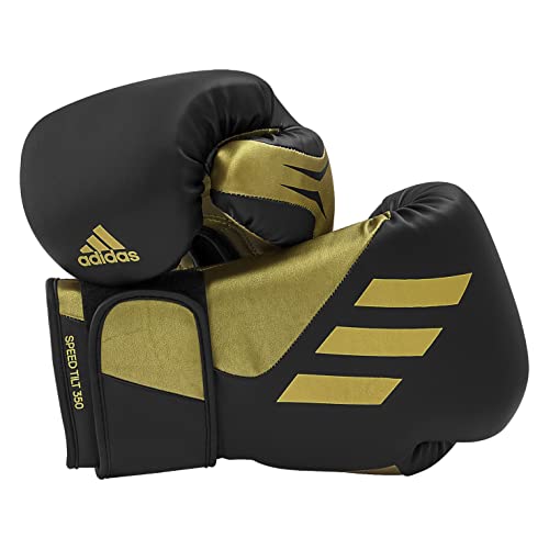 Adidas Tilt 350 Pro With Velcro Closure - With New Tilt Technology - For Men, Women, Unisex - Sustainable Vegan Leather Boxing. Kickboxing, Mma Training Gloves - (Met Black/Gold, 16Oz) #TOP6