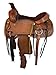 Western Trail Saddle Horse Pleasure Comfortable Ride Tooled Leather Rodeo Cowboy Saddles 15 16 17 18 FQHB (16 Inch, Wavy Border)