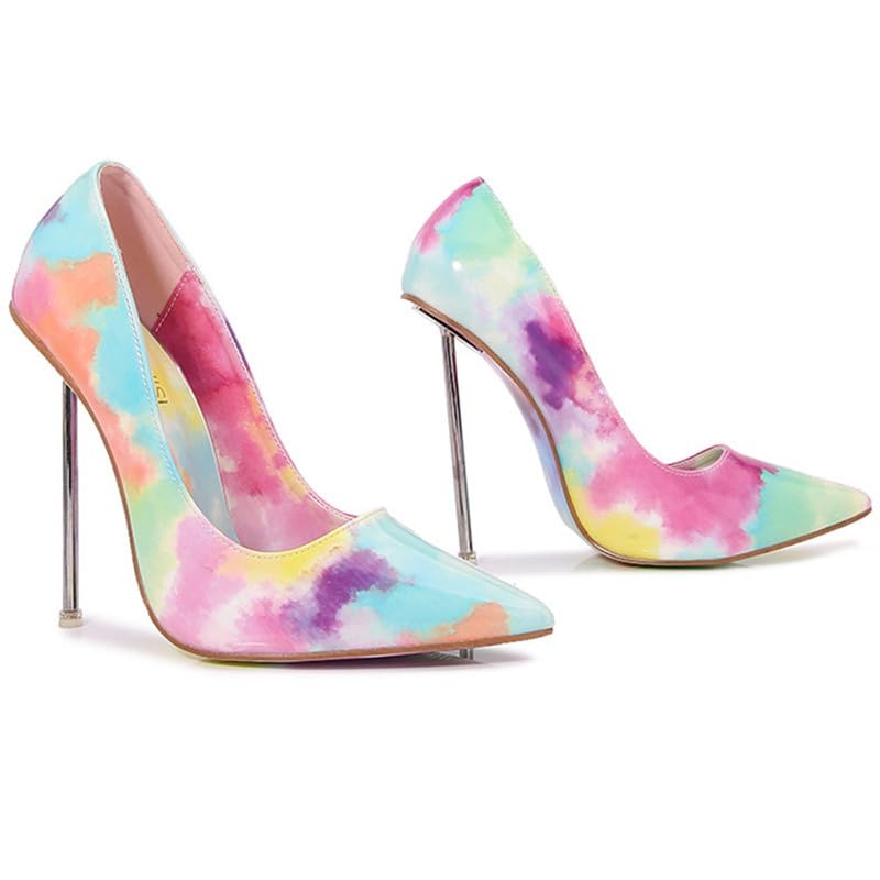 F&A LOVING Unisex Men's Women's Pointy Toe Pump Fashionable and Sexy Metal Stilettos3