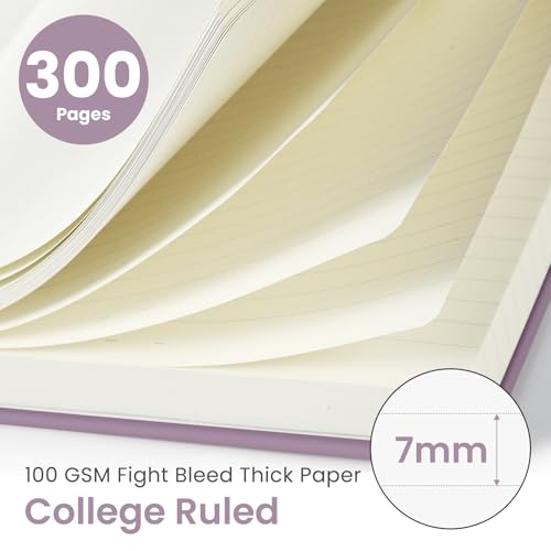 Lined Spiral Notebook Journal for Work, 300 Pages Thick B5 (7.1"x10") College Ruled Journal for Women & Writing, Hardcover Notebook for Note Taking, Perfect for Office Home School Supplies, Purple - Image 3
