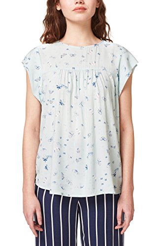 Preisvergleich Produktbild ESPRIT Damen 058EE1F023 Bluse, Mehrfarbig (Light Aqua Green 390), 38