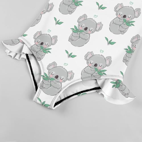 Image of Girls One Piece Swimsuit Lovely Cute Animals Ruffles Swimwear Bathing Suits 3-12 Years