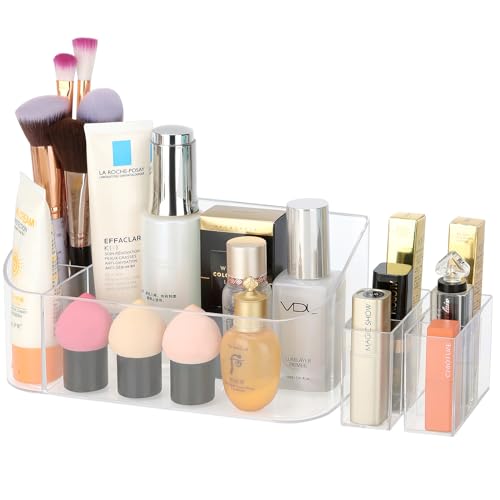 Clear Makeup Tray Holder Organizer Cosmetic Display Case, Small Makeup Organi...
