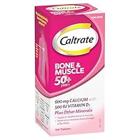 Caltrate Bone & Muscle 50+ Calcium with 500IU Vitamin D, 100 Tablets | Supports Healthy Bones & Muscles