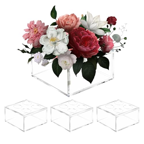 Voittozege 4 Pcs Square Vase