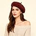 ZSKunity Fall Spring Polka Dot Decor Painter Hat - Women's Cotton-Polyester Blend Minimalist Versatile Cap (Burgundy,One Size)