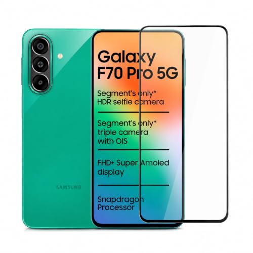 Image of Military-Grade Tempered Glass Screen Protector Compatible for Samsung Galaxy F70 Pro 5G with Edge to Edge Coverage and Easy Self-Installation Kit (Samsung Galaxy F70 Pro)