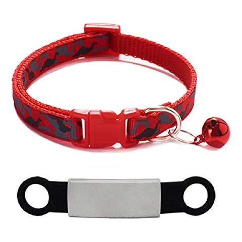 Tlwrnop Personalized ID Nylon Collar Custom Engraving Camouflage Print Cat Small Dog Cute Adjustable Cover