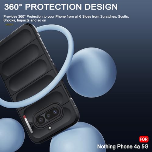 Image of TheGiftKart Liquid Silicon Back Cover Case for Nothing Phone 4a 5G | ShockProof Military Grade Protection | Micro-Fibre Cloth On Inner Side | Anti-Slip Grip Back Case for Nothing Phone 4a (TPU, Black)