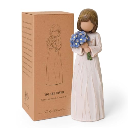 Forget Me Not Memorial Gift, Sympathy Bereavement Gifts for Loss of Loved One, Miscarriage Gifts for Mothers, Sculpted Hand-Painted Figurines for Remembrance Gift