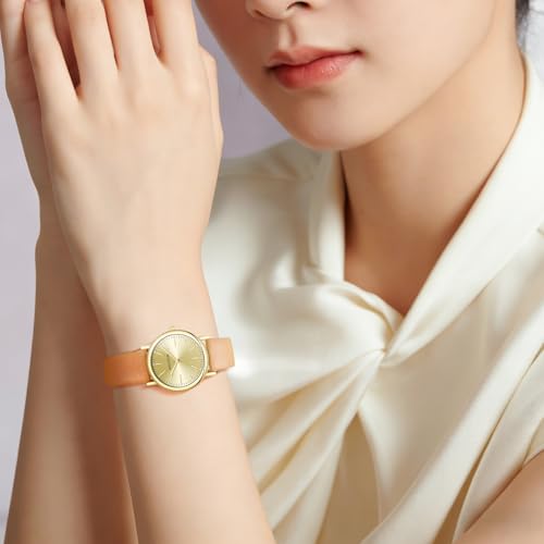 Image of HOLSTOUR Watches for Women Crystal Accented Fashion Watch with Leather Band Gifts for Women