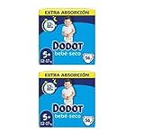 Pack 2 uds. Dodot Extra Absorción Pañal Talla 5+ De 12 a 17kg. - 56 unidades