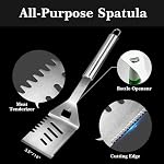 GRILLART Grill Tools Grill Utensils Set - 3PCS BBQ Tools, Stainless Barbeque Grill Accessories -Spatula/Tongs/Fork w/Insulated Glove, Ideal BBQ Set Grilling Tools for Outdoor Grill, Gifts for Men Dad - Image 4