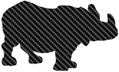 Rhinoceros Rhino - Vinyl Decal Sticker - 17" x 10.25" - Carbon Fiber