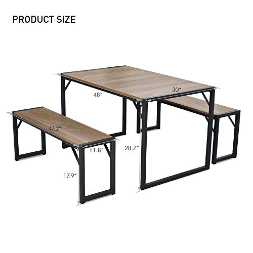 image for Amolife 3 Pcs Kitchen Dining Room Furniture, Metal Frame and MDF Board