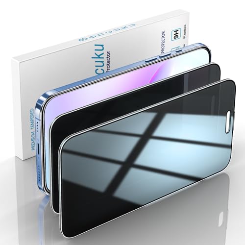 Bencuku (2 Pack) 360 Degree Privacy Screen Protector for iPhone 17 6.3 Inch 4 Way Anti Spy Tempered Glass, Full Coverage, Easy Installation, Anti Scratch, Bubble Free