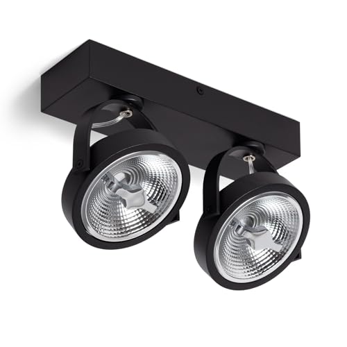 LEDKIA LIGHTING Faretto LED 30W CREE da Superficie Orientabile AR111 Regolabile Nero 5500K Bianco Freddo