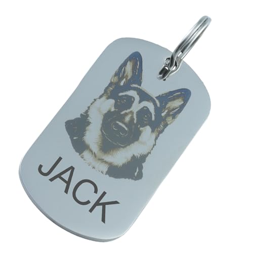 QIPAN Dog Tags Personalized,Dog Tag,Dog Name Tags Personalized,Rectangular Dog Tags for Large Dogs,Personalized Stainless Steel Pet ID Tags,Engraved on Both Sides