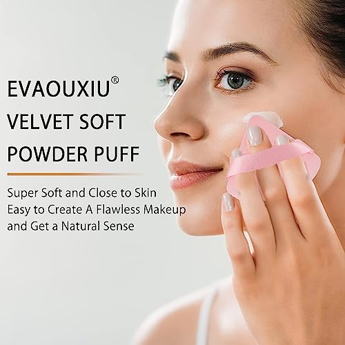 image for 2 Pcs EVAOUXIU Triangle Powder Puff for Face Powder, Soft Plush Settin