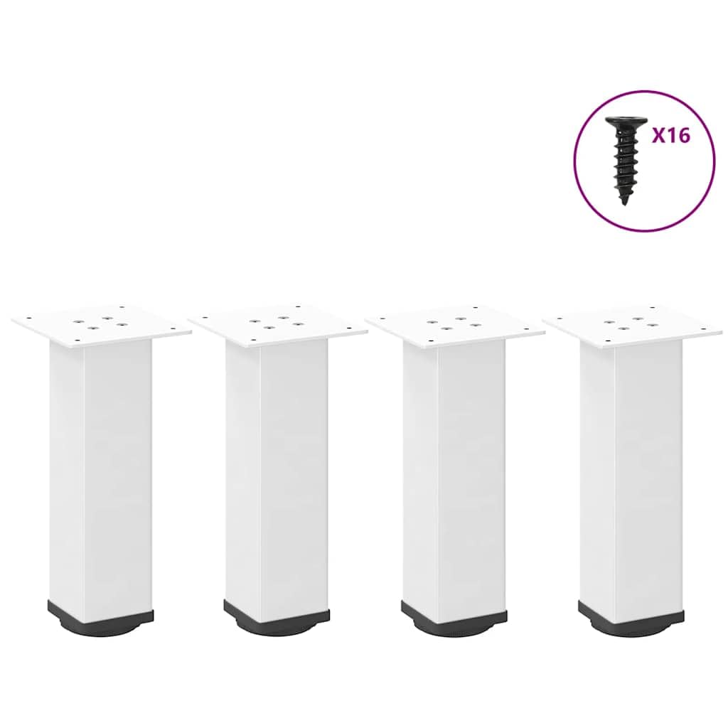 Gambe per tavolo da salotto, 4 pezzi, 30-32 cm, in acciaio, bianco