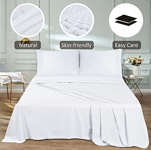 Flat Sheet Only Queen Size, 400 Tc 100% Egyptian Cotton Flat Sheet - Wrinkle, Fade, Stain Resistant (White, Queen) #TOP4