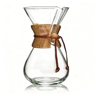 AGOGO Pour Over Coffee Maker Glass - Barista Kit with 304 Stainless Filter for Home, Office, Camping, Cafes - Easy Clean Coffee Dripper Set (Soft Towel&Brush) (1000ml Classic w/SS Filter)