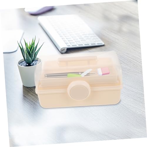 Boîte de rangement multicouche en plastique avec couvercle portable - 4