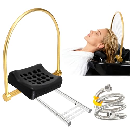 YTQHERQR Water Circulation Hair Head Spa Equipment with Pillow Water Circulation Frame Rack with 39.37 304 Stainless Steel Water Hose Shampoo Bed Accessories for Hair Salon Massage Shower