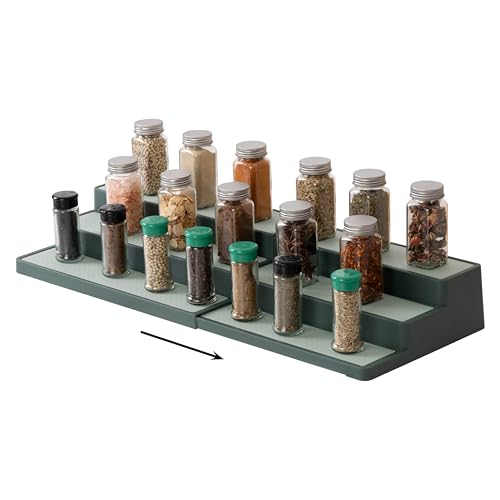 SIMPLEMADE 3-Tier Spice Rack Organizer – Versatile Storage Shelf for Kitchen, Bathroom, Bedroom & Office, Set of 1, Expandable Sage