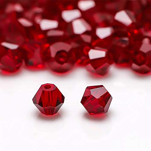 FAMLEAF 110 Pcs Crystal Glass Beads, 8mm Glass Bead for Jewelry Making, Bicone Beads,Faceted Bicone Crystal Glass Beads, DIY Beads Bicone Beads for Jewelry Making