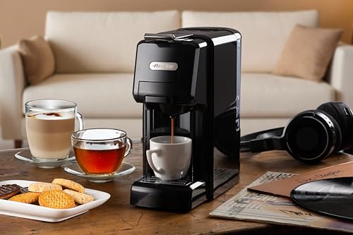 Image of Ariete Espresso coffee maker by Delonghi for Nespresso & Dolcegusto capsules, pods and powder | Espresso Coffee Maker Machine for Home | 19 Bar Pressure | 220-240V, 2Yrs Warranty (Black)